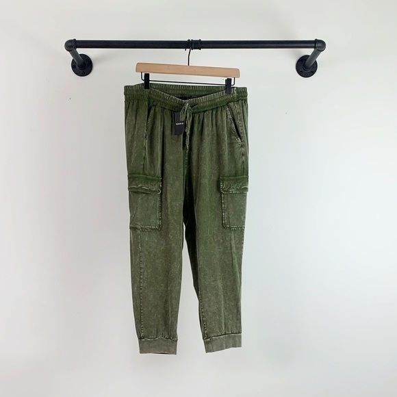 NWT Torrid Relaxed Fit Drawstring Cargo Pocket Joggers In Stretch In Green - Picture 7 of 9